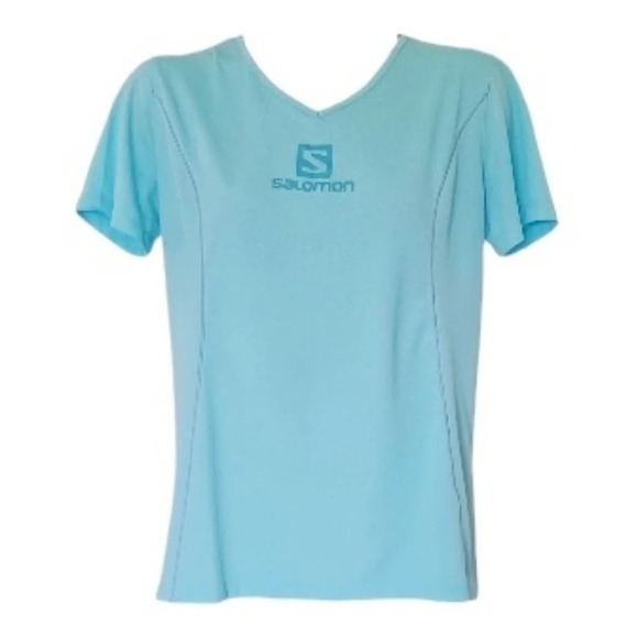 Salomon ActiLite Logo Workout Tee Activewear Athleasure Gorpcore Granola Girl L - Picture 1 of 6